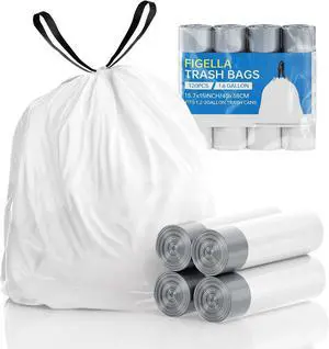 1.6 Gallon Mini Trash Bags 120 Count Drawstring White Unscented 1.6 Gallon Mini Trash Bags 120 Count Drawstring White Unscented