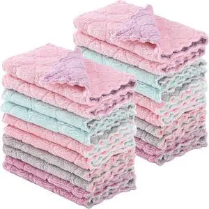 GADIEDIE 20 Pack Kitchen Dish Cloths Dish Towels,Super Absorbent Coral Fleece Cloth,Premium Cleaning Cloth,Nonstick Oil Washable Fast Drying Dish Rags for Clean Table,Dish,Glass5Colors 6"x10" GADIEDIE 20 Pack Kitchen Dish Cloths Dish Towels,Super Absorbent Coral Fleece Cloth,Premium Cleaning Cloth,Nonstick Oil Washable Fast Drying Dish Rags for Clean Table,Dish,Glass5Colors 6"x10"