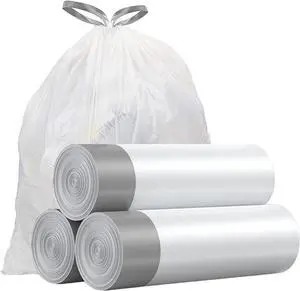 Small Trash Bags 4 Gallon - Drawstring 4 Gallon Trash Bag, Individual Unscented Small Garbage Bags, White 4 Gal Trash Can Liners Bathroom Trash Bags, 57 Count Small Trash Bags 4 Gallon - Drawstring 4 Gallon Trash Bag, Individual Unscented Small Garbage Bags, White 4 Gal Trash Can Liners Bathroom Trash Bags, 57 Count