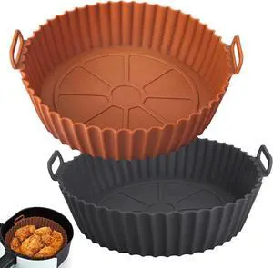 2 Pack Air Fryer Silicone Liners for Ninja, Reusable Silicone Bowl Basket Fit for 3 to 5QT Air Fryer, Replacement of Flammable Parchment Paper, Baking Tray Oven Accessories (Top 8in, Bottom 6.8in) 2 Pack Air Fryer Silicone Liners for Ninja, Reusable Silicone Bowl Basket Fit for 3 to 5QT Air Fryer, Replacement of Flammable Parchment Paper, Baking Tray Oven Accessories (Top 8in, Bottom 6.8in)