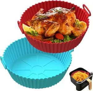 2 Pack Air Fryer Silicone Liners Pot for 3 to 5 QT, BPA-Free, Food Grade Airfryer Basket Bowl, Replacement of Flammable Parchment Paper, Reusable Baking Tray Oven Accessories(Top 8in, Bottom 6.75in) 2 Pack Air Fryer Silicone Liners Pot for 3 to 5 QT, BPA-Free, Food Grade Airfryer Basket Bowl, Replacement of Flammable Parchment Paper, Reusable Baking Tray Oven Accessories(Top 8in, Bottom 6.75in)