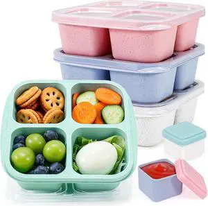 Caperci 4 Pack Bento Snack Boxes Lunchable Containers for Kids & Adults Caperci 4 Pack Bento Snack Boxes Lunchable Containers for Kids & Adults
