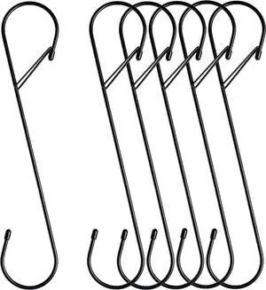 6Pcs S Hooks Hanging 12 inch Heavy Duty Large S Hooks with Safety Buckle, Long S Hook for Hanging Plant, Utility Hooks, Long Heavy Duty Hanging Hooks for Kitchen, Bathroom, Garden, Indoor, Outdoor 6Pcs S Hooks Hanging 12 inch Heavy Duty Large S Hooks with Safety Buckle, Long S Hook for Hanging Plant, Utility Hooks, Long Heavy Duty Hanging Hooks for Kitchen, Bathroom, Garden, Indoor, Outdoor