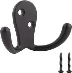 Amazon Basics Curved Zinc Robe Hook - Flat Black, 5-Pack Amazon Basics Curved Zinc Robe Hook - Flat Black, 5-Pack