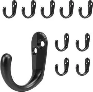 NearMoon Coat Hooks Wall Mounted - Heavy Duty Metal Single Prong Robe Hanger Rustproof Wall Hooks for Towel Hat Key Bag on Bathroom, Kitchen, Livingroom(10 Pack, Matte Black) NearMoon Coat Hooks Wall Mounted - Heavy Duty Metal Single Prong Robe Hanger Rustproof Wall Hooks for Towel Hat Key Bag on Bathroom, Kitchen, Livingroom(10 Pack, Matte Black)