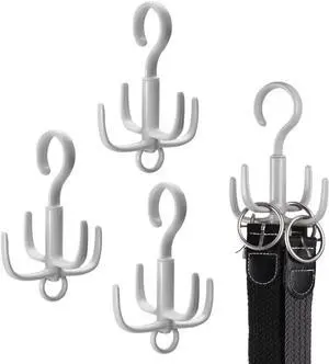 4Pcs Belt Hanger, Tie Hanger, Belt Organizer for Closet (Gray) 4Pcs Belt Hanger, Tie Hanger, Belt Organizer for Closet (Gray)