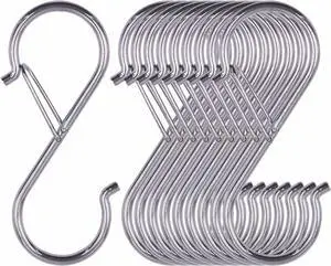Vantasii 10 Pack S Hooks for Hanging, Rustproof S-Shaped Hook with Safety Buckle Heavy Duty Metal S Hanging Hook for Clothes, Pots, Pans, Kitchen Utensil, Cubicle, Closet Rob, Bags(3.5 inch, Silvery) Vantasii 10 Pack S Hooks for Hanging, Rustproof S-Shaped Hook with Safety Buckle Heavy Duty Metal S Hanging Hook for Clothes, Pots, Pans, Kitchen Utensil, Cubicle, Closet Rob, Bags(3.5 inch, Silvery)