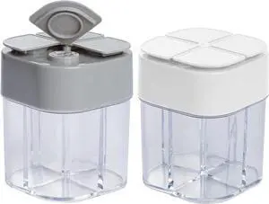 2 Pack Spice Container Salt and Pepper Seasoning Shaker Jars White Grey 2 Pack Spice Container Salt and Pepper Seasoning Shaker Jars White Grey