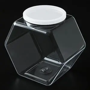 Plastic Candy Jar,72oz Clear Cookies Jars with Lids Hexagon Dry Food Container for Kitchen,Candies,Cookies,Dog Treats,Laundry Pods,Coffee Pods Plastic Candy Jar,72oz Clear Cookies Jars with Lids Hexagon Dry Food Container for Kitchen,Candies,Cookies,Dog Treats,Laundry Pods,Coffee Pods