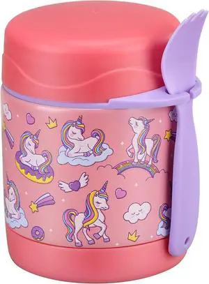 10oz Soup Thermo for Hot Food Kids Insulated Food Jar,Thermo Hot Food Lunch Container, Width Mouth Stainless Steel Lunch Box for Kids with Spoon (Pink-Cute Horse) 10oz Soup Thermo for Hot Food Kids Insulated Food Jar,Thermo Hot Food Lunch Container, Width Mouth Stainless Steel Lunch Box for Kids with Spoon (Pink-Cute Horse)