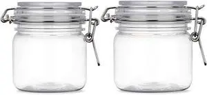 2 Pcs 10 Oz/300ml PET Plastic Storage Jars with Airtight Hinged Lids,Durable Clear Wide Mouth canning Jars for Food Storage Oats Canning Cereal Pasta Sugar Coffee Nuts Spices 2 Pcs 10 Oz/300ml PET Plastic Storage Jars with Airtight Hinged Lids,Durable Clear Wide Mouth canning Jars for Food Storage Oats Canning Cereal Pasta Sugar Coffee Nuts Spices