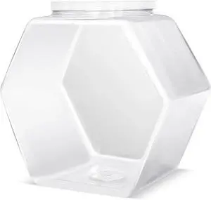 Woozettn Plastic Candy Jar,Hexagon Cookie Jars for Kitchen,Clear Hexagonal Containers with Lids for Dry Food,Candy,Snacks,Cookies,Craft,Laundry Pod(1 Pcs) Woozettn Plastic Candy Jar,Hexagon Cookie Jars for Kitchen,Clear Hexagonal Containers with Lids for Dry Food,Candy,Snacks,Cookies,Craft,Laundry Pod(1 Pcs)