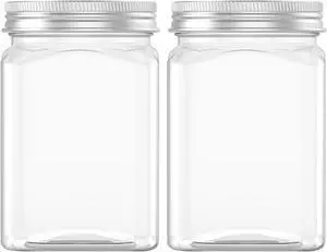 24 Oz Clear Plastic Jars 720mL Plastic Containers for Kitchen 2 Pack 24 Oz Clear Plastic Jars 720mL Plastic Containers for Kitchen 2 Pack