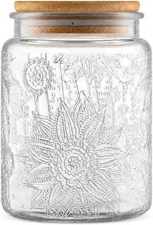 ANSQU Vintage Glass Jar with Lid, 23.7oz Coffee Canister ANSQU Vintage Glass Jar with Lid, 23.7oz Coffee Canister