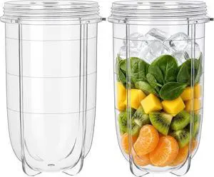 2 Pack 16oz Replacement Cups for Magic Bullet 250W Blender 2 Pack 16oz Replacement Cups for Magic Bullet 250W Blender