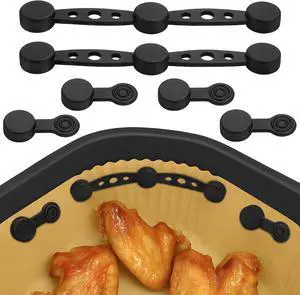 Air Fryer Magnet Silicone Buckles for Parchment Paper 2 Pack Reusable Accessories for Disposable Basket Liners, Secure Baking Paper, Prevent Shifting & Burning (Black) Air Fryer Magnet Silicone Buckles for Parchment Paper 2 Pack Reusable Accessories for Disposable Basket Liners, Secure Baking Paper, Prevent Shifting & Burning (Black)