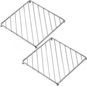 2Pcs Stainless Steel Trivets Rack Stand Square Heat Resistant Pan Pot Holder Cooling Steaming Rack for Hot Dishes, Pot and Pan Holder, Silver 2Pcs Stainless Steel Trivets Rack Stand Square Heat Resistant Pan Pot Holder Cooling Steaming Rack for Hot Dishes, Pot and Pan Holder, Silver