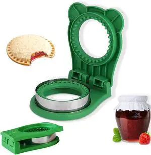 Sandwich Cutter and Sealer, Kids Bread Decruster, DIY Cookie Cutter, Great for Lunchbox and Bento Box - Green Sandwich Cutter and Sealer, Kids Bread Decruster, DIY Cookie Cutter, Great for Lunchbox and Bento Box - Green