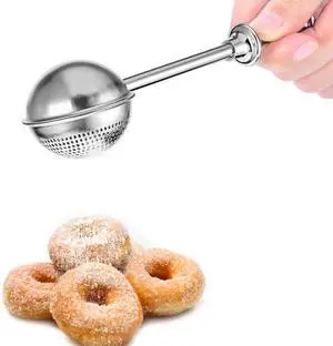 Powdered Sugar Shaker Duster Mini Sifter Flour Duster For Bread Baking With 18/8 304 Stainless Steel Spring Operated Handle For Sugar Flour And Spices Powdered Sugar Shaker Duster Mini Sifter Flour Duster For Bread Baking With 18/8 304 Stainless Steel Spring Operated Handle For Sugar Flour And Spices