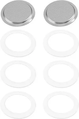 6 Pieces Moka Pot Replacement Cup Gasket with 2 Pcs Stainless Filter, 6-cup 6 Pieces Moka Pot Replacement Cup Gasket with 2 Pcs Stainless Filter, 6-cup