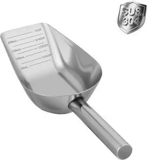 Dog-Cat Food Scoop 1 Cup, 304 Stainless Steel Measuring Cup Dog-Cat Food Scoop 1 Cup, 304 Stainless Steel Measuring Cup