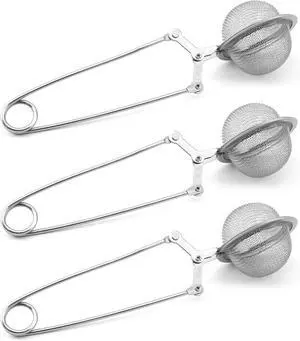 3 Pack Snap Ball Tea Strainers with Handle, Premium Stainless Steel Fine Mesh Loose Tea Ball Infusers Steepers for Herbal Spices Seasonings 3 Pack Snap Ball Tea Strainers with Handle, Premium Stainless Steel Fine Mesh Loose Tea Ball Infusers Steepers for Herbal Spices Seasonings