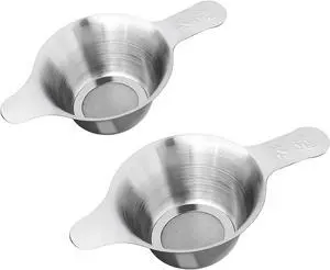2 pack Fine Mesh Tea Strainers, Stainless Steel Small Mesh Tea Filter with Handle, 2 Different Size 2 pack Fine Mesh Tea Strainers, Stainless Steel Small Mesh Tea Filter with Handle, 2 Different Size
