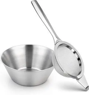 2 PCS Matcha Sifter, Small Fine Mesh Strainer Metal Micro Sifter Mini Cocktail Strainer with Base Stainless Steel Sieve with Handle for Tea, Juicing, Coffee, Cocktail, Powdered Sugar 2 PCS Matcha Sifter, Small Fine Mesh Strainer Metal Micro Sifter Mini Cocktail Strainer with Base Stainless Steel Sieve with Handle for Tea, Juicing, Coffee, Cocktail, Powdered Sugar