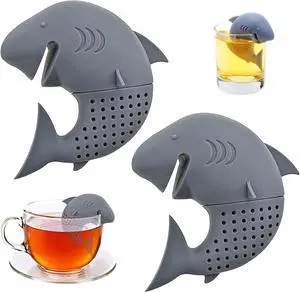 2 Pack Shark Tea Infuser, Filters for Loose Leaf Tea Reusable, Funny Animal Shaped Strainer Stainless Steel Ball Diffuser Steeper for Teacups Teapots 2 Pack Shark Tea Infuser, Filters for Loose Leaf Tea Reusable, Funny Animal Shaped Strainer Stainless Steel Ball Diffuser Steeper for Teacups Teapots