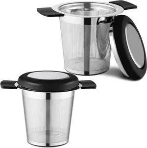 2 Pack Tea Infusers For Loose Tea, Stainless Steel Mesh With Lid 2 Pack Tea Infusers For Loose Tea, Stainless Steel Mesh With Lid