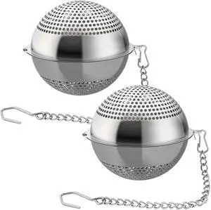 2 Pack Food Grade 304 Stainless Steel Mesh Tea Ball 2.1 Inch Tea Infuser Strainer Filter Diffuser for Loose Tea 2 Pack Food Grade 304 Stainless Steel Mesh Tea Ball 2.1 Inch Tea Infuser Strainer Filter Diffuser for Loose Tea