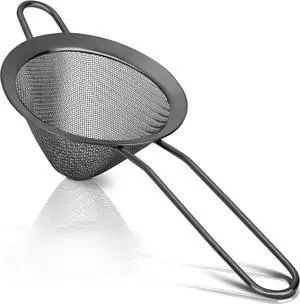 Rainspire Stainless Steel Small Strainer Fine Mesh Strainer, Mini Cocktail Strainer For Cocktails Tea Herbs Coffee & Drinks, Tea Strainer with Handle, Rust Proof, Black Rainspire Stainless Steel Small Strainer Fine Mesh Strainer, Mini Cocktail Strainer For Cocktails Tea Herbs Coffee & Drinks, Tea Strainer with Handle, Rust Proof, Black