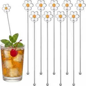 LemonRoad 10 Pcs Coffee Stirrers Daisy Stainless Steel Reusable 7.8 Inches Stir Sticks Cocktail Coffee Drink Swizzle Sticks Spoon Beverage Cocktail Stirrers Stir Stirring Bar Set LemonRoad 10 Pcs Coffee Stirrers Daisy Stainless Steel Reusable 7.8 Inches Stir Sticks Cocktail Coffee Drink Swizzle Sticks Spoon Beverage Cocktail Stirrers Stir Stirring Bar Set