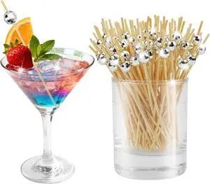 100 Count Silver Mini Disco Ball Cocktail Picks for Appetizers 100 Count Silver Mini Disco Ball Cocktail Picks for Appetizers