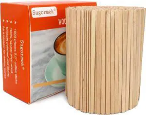 Sugormek1000PCS 5.5 IN Wooden Coffee Stirrers, A+Level Smooth Rounded Edges Disposable Coffee Stir Stick, Wooden Stir Stick for Coffee Cocktail Coffee Bar Accessories DIY Craft Design Sugormek1000PCS 5.5 IN Wooden Coffee Stirrers, A+Level Smooth Rounded Edges Disposable Coffee Stir Stick, Wooden Stir Stick for Coffee Cocktail Coffee Bar Accessories DIY Craft Design