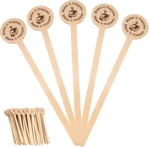 Coffee Stir Sticks 100 Pack, Birch Wooden Coffee Stirrers 5.9" Bulk Eco-Friendly Disposable Stir Sticks for Coffee, Tea, Espresso, Bar, Restaurant, Office Make It Happen Engraved Coffee Stir Sticks 100 Pack, Birch Wooden Coffee Stirrers 5.9" Bulk Eco-Friendly Disposable Stir Sticks for Coffee, Tea, Espresso, Bar, Restaurant, Office Make It Happen Engraved