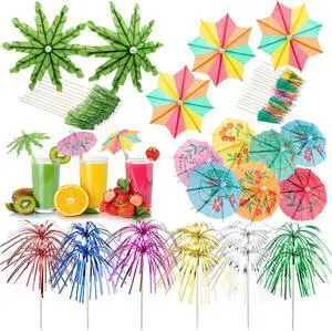 Irenare 180 Pcs Drink Umbrellas Cocktail Picks, Coconut Palm Firework Irenare 180 Pcs Drink Umbrellas Cocktail Picks, Coconut Palm Firework