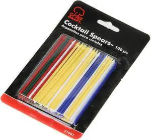 Chef Craft Select Plastic Cocktail Spears, 3.25 inches in Length 100 Piece Set, Assorted Chef Craft Select Plastic Cocktail Spears, 3.25 inches in Length 100 Piece Set, Assorted