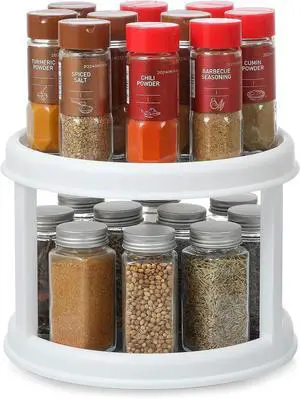 2 Tier 10" Turntable Lazy Susan Spice Organizer - Rotating Seasoning Rack for Pantry Cabinet Kitchen Countertop, Table Top Organizing - Multiuse Two Tier Rotating Organization Rack Spinner 2 Tier 10" Turntable Lazy Susan Spice Organizer - Rotating Seasoning Rack for Pantry Cabinet Kitchen Countertop, Table Top Organizing - Multiuse Two Tier Rotating Organization Rack Spinner