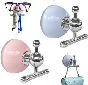 Suction Cup Towel Hooks for Inside Shower Glass Door Window No Drill Wreath Hanger for Front Door Bathroom Loofah Holder(Pink Blue, 2 PCS) Suction Cup Towel Hooks for Inside Shower Glass Door Window No Drill Wreath Hanger for Front Door Bathroom Loofah Holder(Pink Blue, 2 PCS)