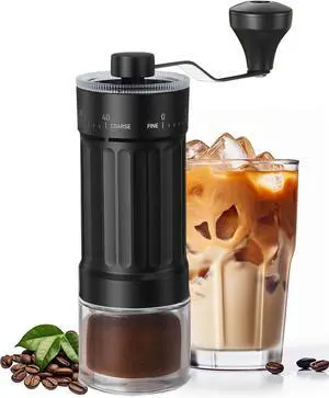 GCCTXC Manual Coffee Grinder with Ceramic Burr Handheld Hand Crank Espresso Grinder for Coarse Drip Fine Pour Over French Press Small Portable for Travel Camping Quiet Adjustable with Grind Settings GCCTXC Manual Coffee Grinder with Ceramic Burr Handheld Hand Crank Espresso Grinder for Coarse Drip Fine Pour Over French Press Small Portable for Travel Camping Quiet Adjustable with Grind Settings
