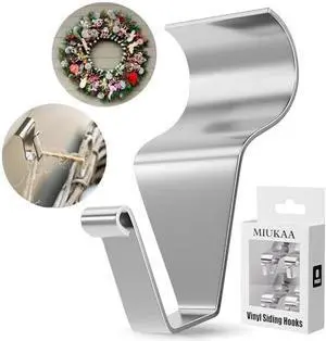MIUKAA Vinyl Siding Hangers Hooks (8 Pack), Sturdy No Hole Hooks for Hanging Outdoor, Clips to Hang String Lights & Decorations, Garland Wreath Hanger MIUKAA Vinyl Siding Hangers Hooks (8 Pack), Sturdy No Hole Hooks for Hanging Outdoor, Clips to Hang String Lights & Decorations, Garland Wreath Hanger