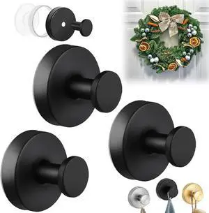 Wreath Hangers for Front Door, Garland Hanger for Door Frame, 2025 Upgraded Suction Cup Hooks for Shower, Heavy Duty Wreath Hanger Holder for Front Door Window Shower Wall (Black*3) Wreath Hangers for Front Door, Garland Hanger for Door Frame, 2025 Upgraded Suction Cup Hooks for Shower, Heavy Duty Wreath Hanger Holder for Front Door Window Shower Wall (Black*3)
