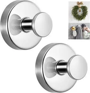 YUANQIAN 2025 Upgraded Suction Cup Hooks, Metal Towel Hooks for Window Bathroom Mirrors, Stainless Steel Suction Cup Hooks Wreath Hanger for Front Door Hanging Towels (Chrome, 2) YUANQIAN 2025 Upgraded Suction Cup Hooks, Metal Towel Hooks for Window Bathroom Mirrors, Stainless Steel Suction Cup Hooks Wreath Hanger for Front Door Hanging Towels (Chrome, 2)