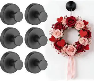 6 Pcs Suction Cup Hooks, 10LB Stainless Steel Hold No Drill Shower Hooks 6 Pcs Suction Cup Hooks, 10LB Stainless Steel Hold No Drill Shower Hooks