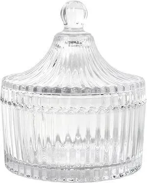 300ML/10OZ Crystal Glass Candy Jar with Lid Transparent Cookie Biscuit Container Sugar Bowl for Kitchen Wedding Home Decor 300ML/10OZ Crystal Glass Candy Jar with Lid Transparent Cookie Biscuit Container Sugar Bowl for Kitchen Wedding Home Decor