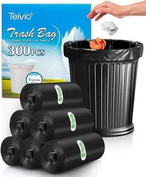 Teivio Small Black Trash Bags 3 Gallon 300 Count Bathroom Garbage Bags Teivio Small Black Trash Bags 3 Gallon 300 Count Bathroom Garbage Bags