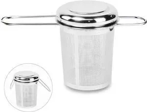 Tea Infuser,Stainless Steel Tea Steeper Fine Mesh Filters, Large Capacity Tea Strainer With Folding Handle And Lid,Hanging On Teapots Mugs Cups To Steep Loose Leaf Tea And Coffee(1 Piece,Silver) Tea Infuser,Stainless Steel Tea Steeper Fine Mesh Filters, Large Capacity Tea Strainer With Folding Handle And Lid,Hanging On Teapots Mugs Cups To Steep Loose Leaf Tea And Coffee(1 Piece,Silver)