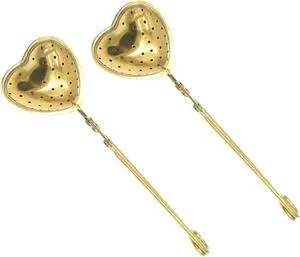 Luxshiny 2 Pack Heart Shaped Tea Strainer with Handle Stainless Steel Tea Infuser Filter for Loose Leaf Herbs and Spices Reusable Filter for Home Party Luxshiny 2 Pack Heart Shaped Tea Strainer with Handle Stainless Steel Tea Infuser Filter for Loose Leaf Herbs and Spices Reusable Filter for Home Party