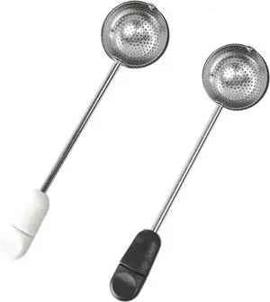 2PCS Long Handle Mesh Twisting Tea Ball, Infuser Loose Leaf Tea Infuser Strainers, Stainless Steel Reusable Loose Leaf Tea Steeper for Natural Tea and Coffee 2PCS Long Handle Mesh Twisting Tea Ball, Infuser Loose Leaf Tea Infuser Strainers, Stainless Steel Reusable Loose Leaf Tea Steeper for Natural Tea and Coffee